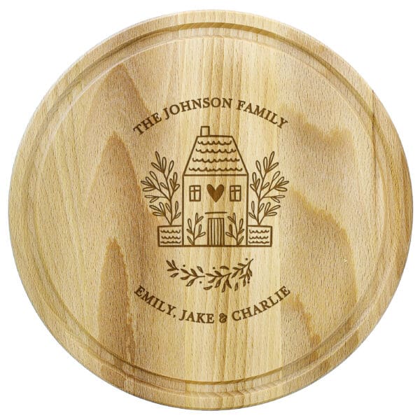 Personalised HOME Round Chopping Board