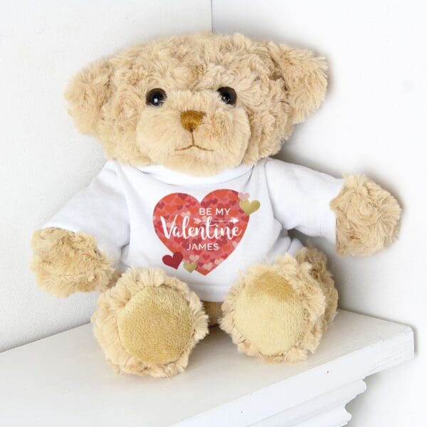 Personalised Valentine's Day Confetti Hearts Teddy Bear
