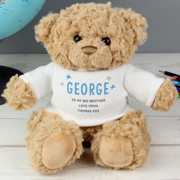 Personalised Blue Name & Message Teddy Bear 13 Personalised Blue Name & Message Teddy Bear