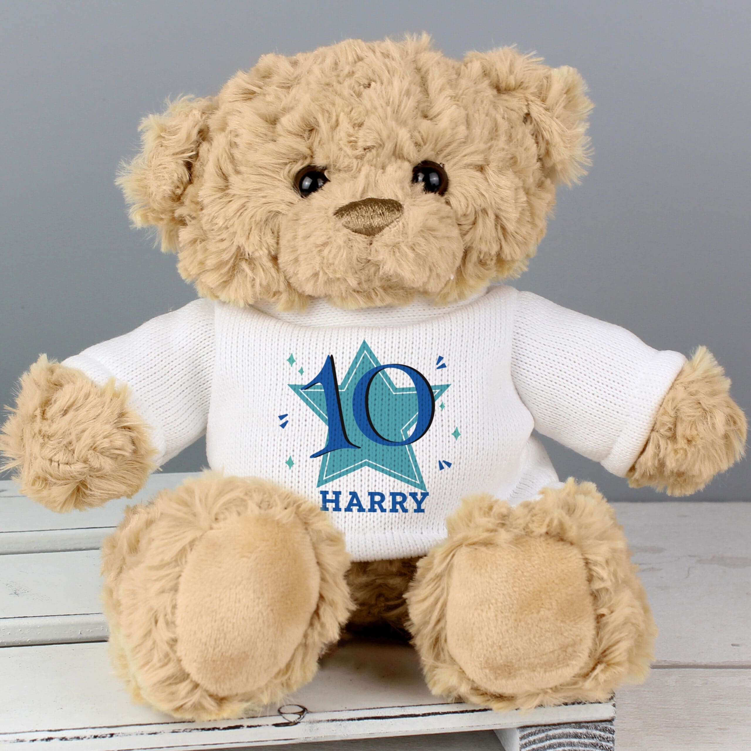 Personalised Blue Big Age Teddy Bear 3 Personalised Blue Big Age Teddy Bear