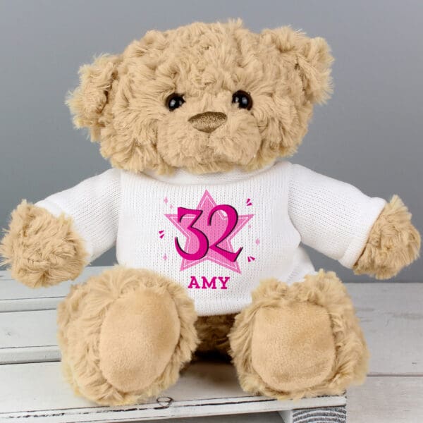 Personalised Pink Big Age Teddy Bear