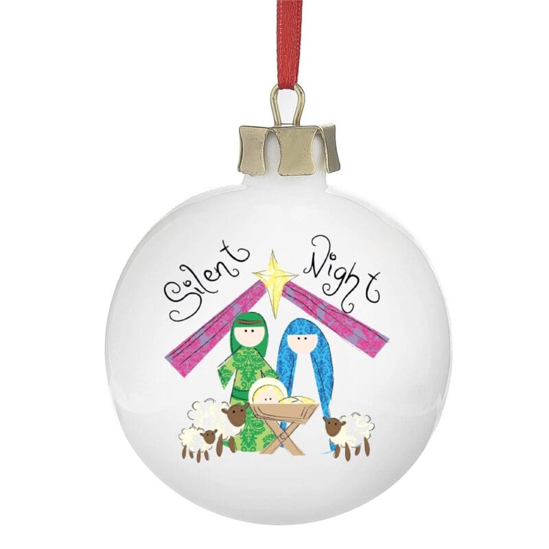 Personalised Nativity Silent Night Bauble