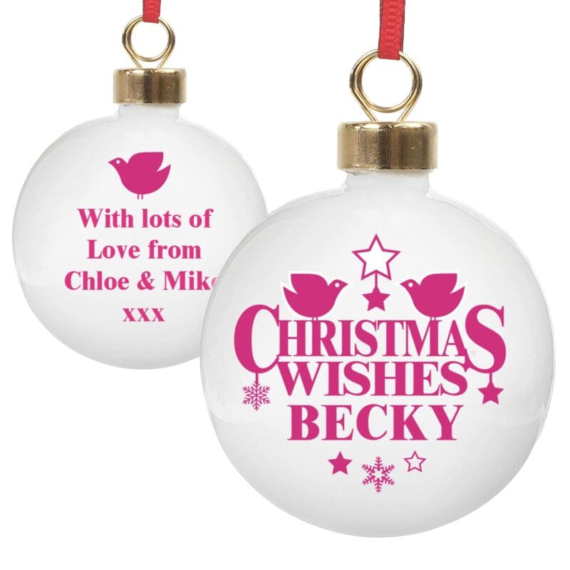 Personalised Christmas Wishes Bauble