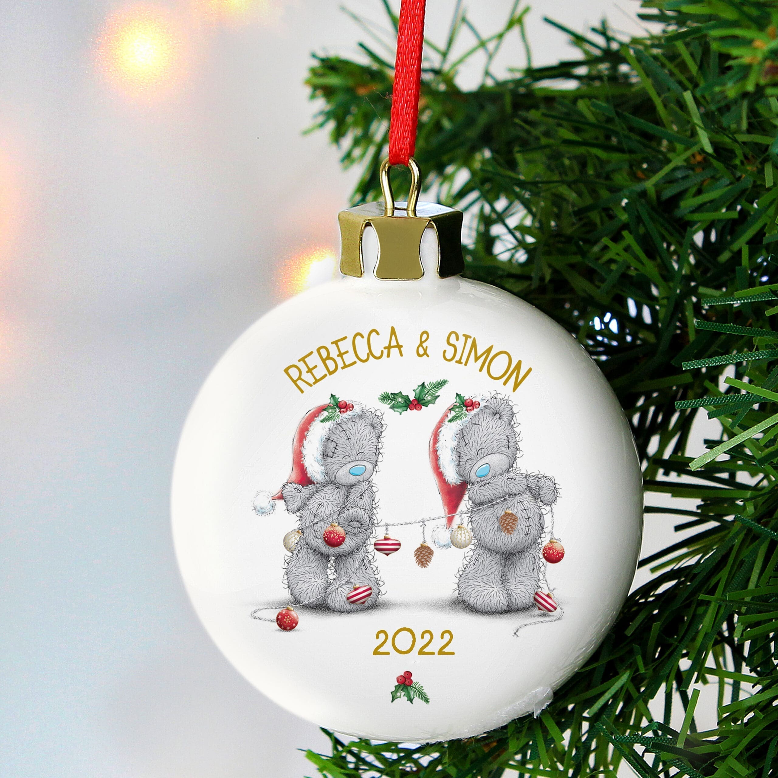 Personalised Me To You Couples Bauble