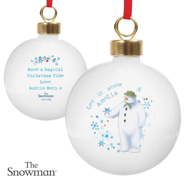 Personalised The Snowman Let it Snow Bauble