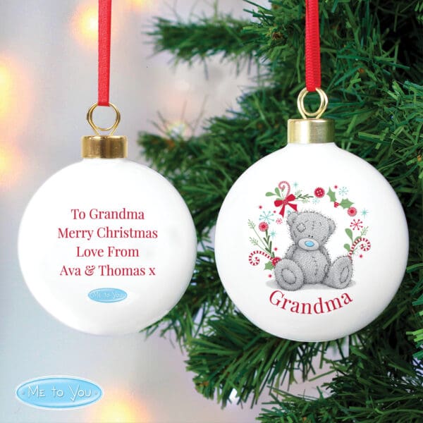 Personalised Me To You For Nan Grandma Mum Christmas Bauble