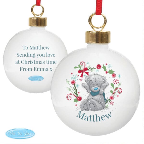 Personalised Me To You For Grandad Dad Christmas Bauble