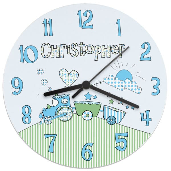 Personalised Whimsical Train Clock