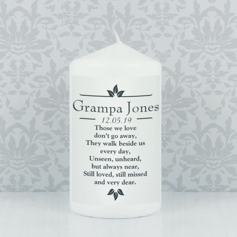 Personalised Sentiments 'Those We Love' Pillar Candle