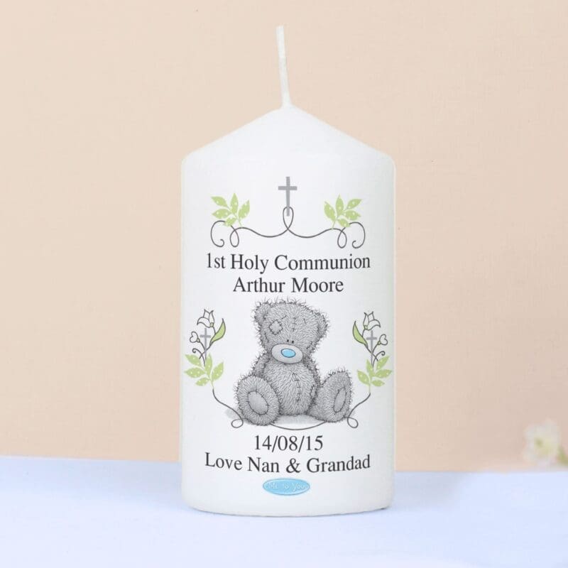 Personalised Me To You Religious Cross Pillar Candle