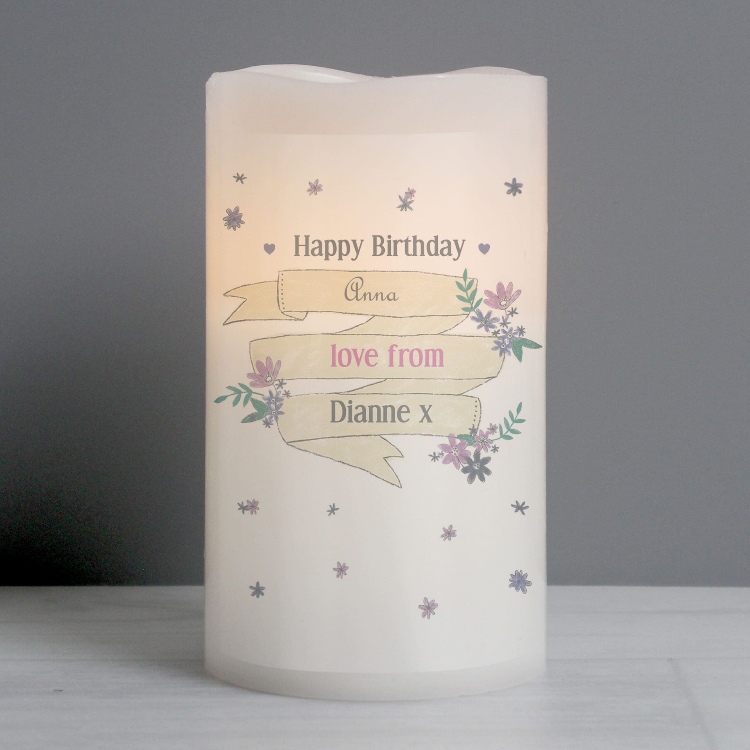 Personalised Garden Bloom LED Candle