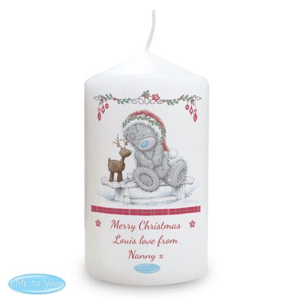 Personalised Me To You Reindeer Pillar Candle