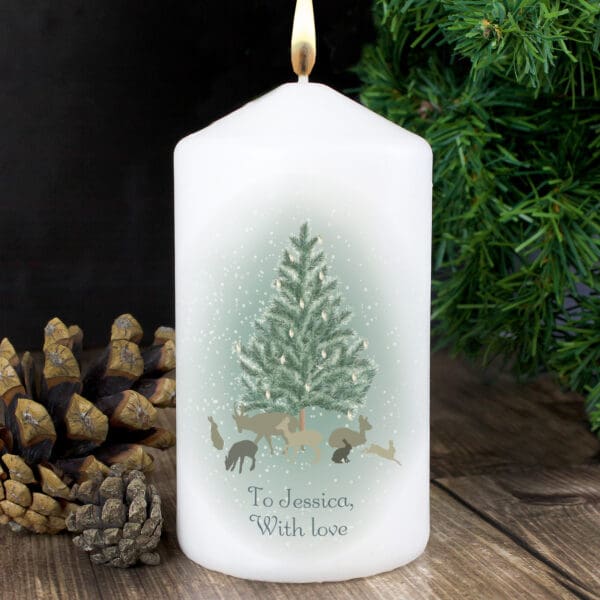 Personalised A Winter's Night Pillar Candle