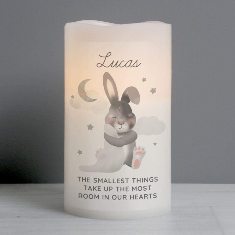 Personalised Baby Bunny LED Candle