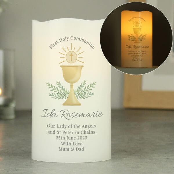 Personalised First Holy Communion LED Candle