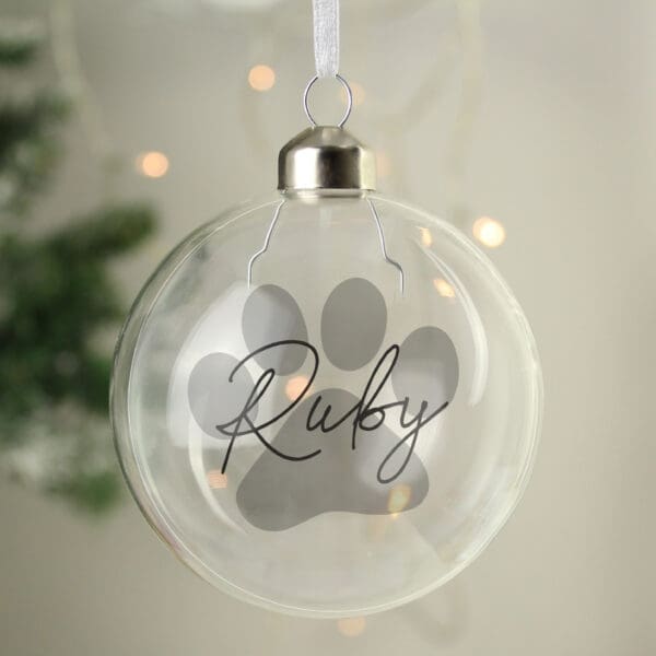 Personalised Pet Glass Bauble 32 Personalised Pet Glass Bauble