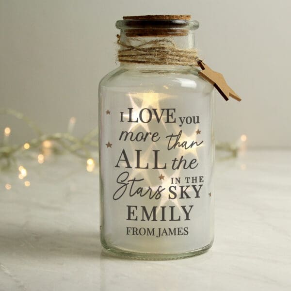 Personalised I Love You More... LED Glass Jar 13 Personalised I Love You More... LED Glass Jar