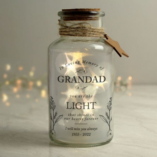 Personalised In Loving Memory LED Glass Jar 16 Personalised In Loving Memory LED Glass Jar