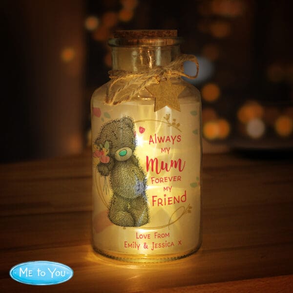 Personalised Me To You Forever My Friend LED Glass Jar