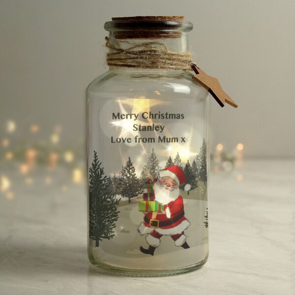 Personalised Santa LED Glass Jar 1 Personalised Santa LED Glass Jar