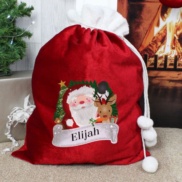 Personalised Christmas Santa Red Sack
