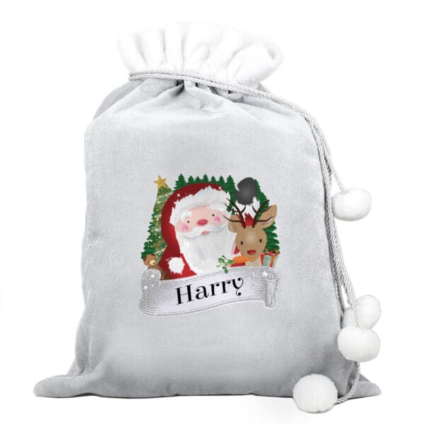 Personalised Christmas Santa Grey Sack