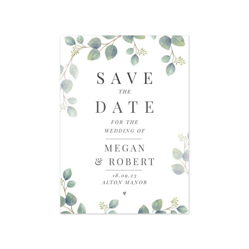 Personalised Botanical Wedding Save the Dates Pack of 36