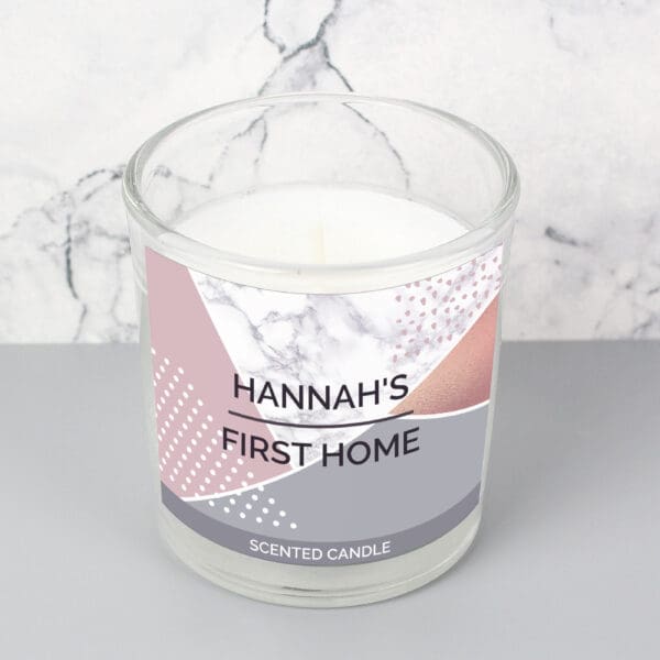 Personalised Geometric Scented Jar Candle