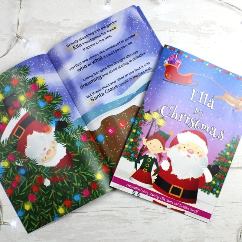 Personalised Girls "It's Christmas" Story Book, Featuring Santa and his Elf Twinkles
