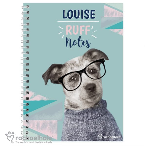 Personalised Rachael Hale 'Ruff Notes' Dog A5 Notebook