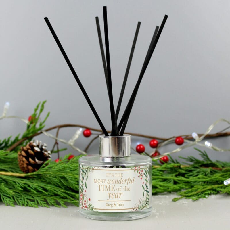 Personalised 'Wonderful Time of The Year' Christmas Reed Diffuser