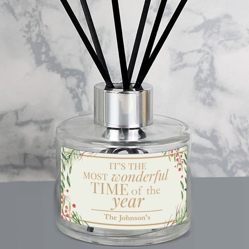 Personalised 'Wonderful Time of The Year' Christmas Reed Diffuser