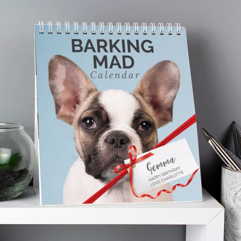 Personalised Barking Mad Dog Desk Calendar