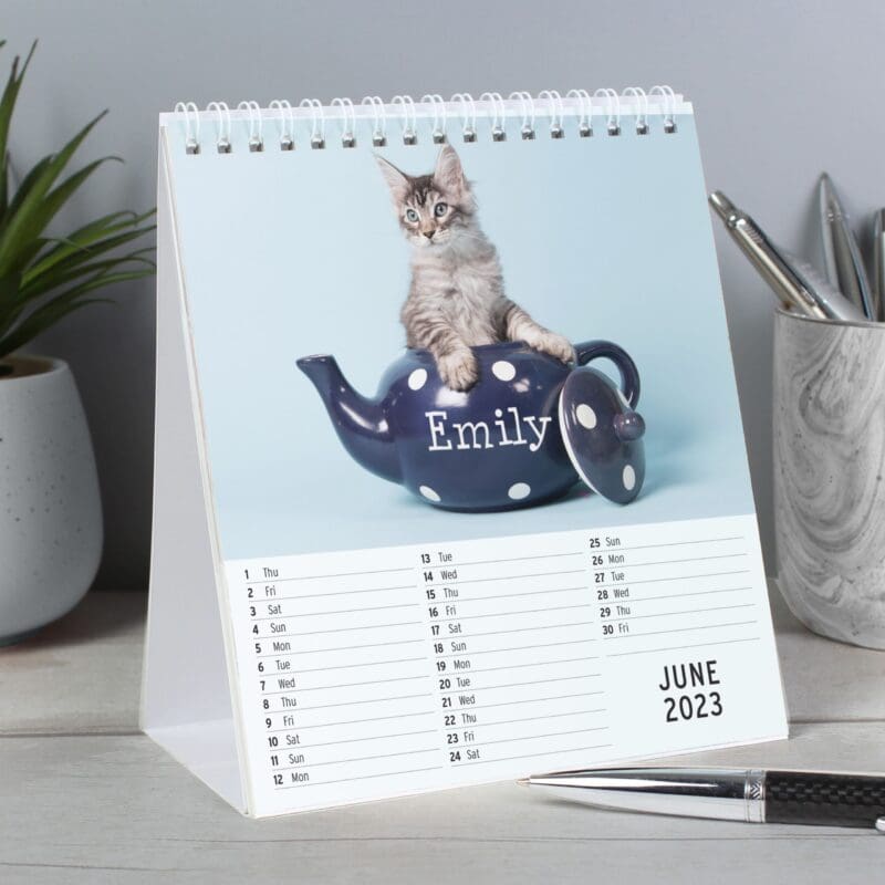 Personalised Cats and Kittens Desk Calendar