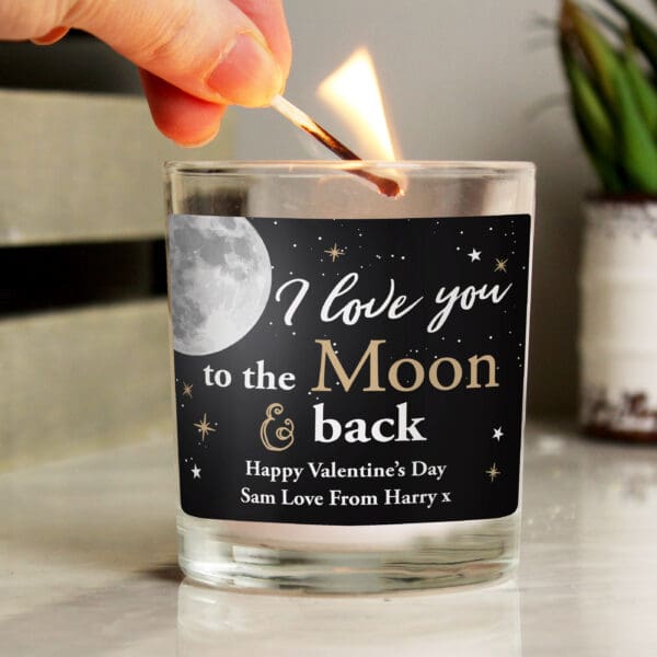 Personalised Moon & Back Scented Jar Candle 28 Personalised Moon & Back Scented Jar Candle