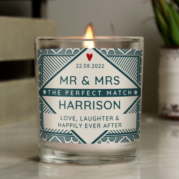 Personalised The Perfect Match Scented Jar Candle 32 Personalised The Perfect Match Scented Jar Candle