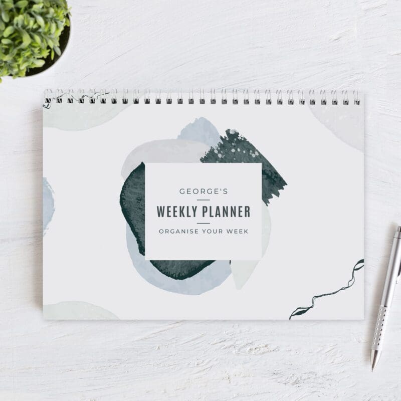 Personalised Abstract A4 Desk Planner