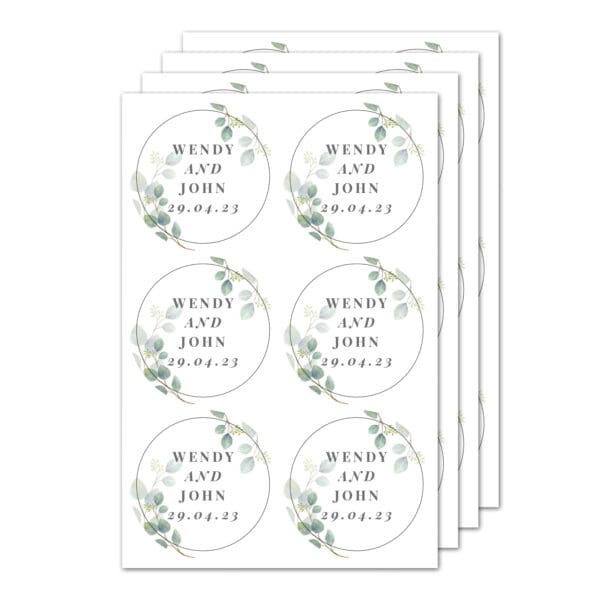 Personalised Botanical Free Text Sticker Set
