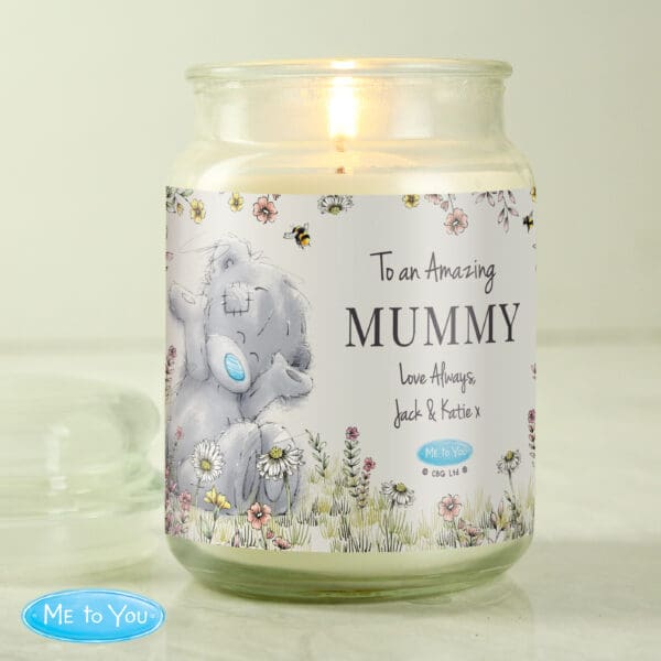 Personalised Me to You Floral Large Scented Jar Candle