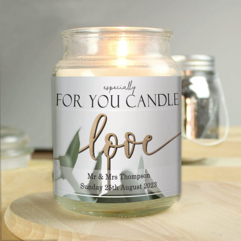 Personalised Love Large Scented Jar Candle