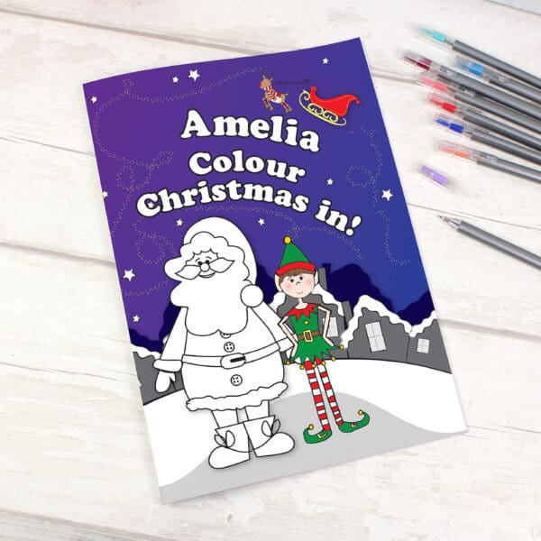 Personalised Its Christmas Elf Colouring Book