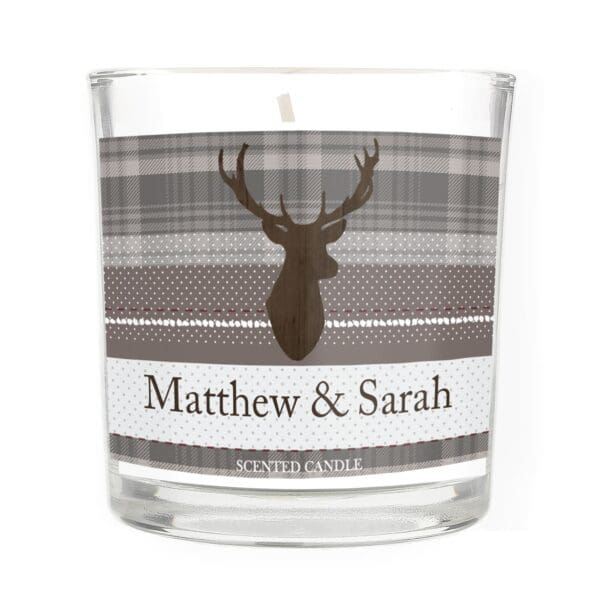 Personalised Highland Stag Scented Jar Candle