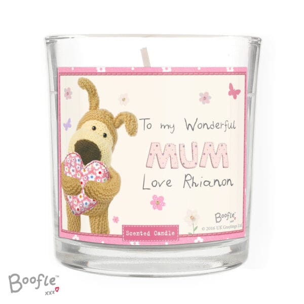 Personalised Boofle Flowers Scented Jar Candle