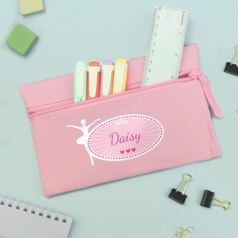 Personalised Ballerina Pink Pencil Case