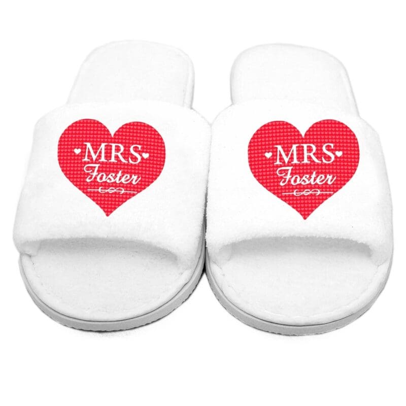Personalised Mrs Velour Slippers