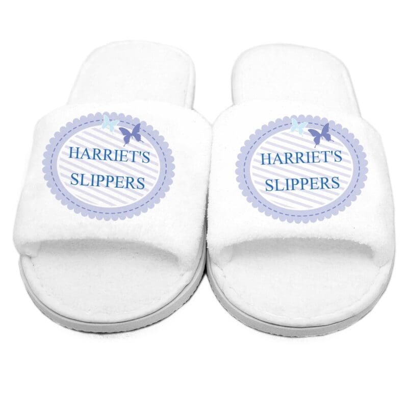 Personalised Butterfly Velour Slippers