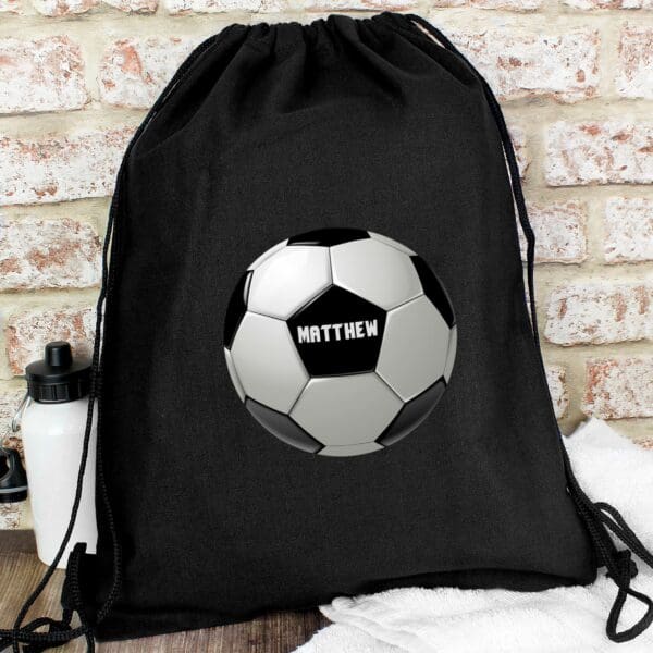 Personalised Football Black Kit Bag