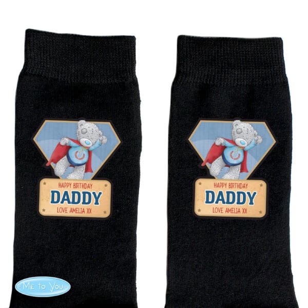 Personalised Me To You Super Hero Mens Socks