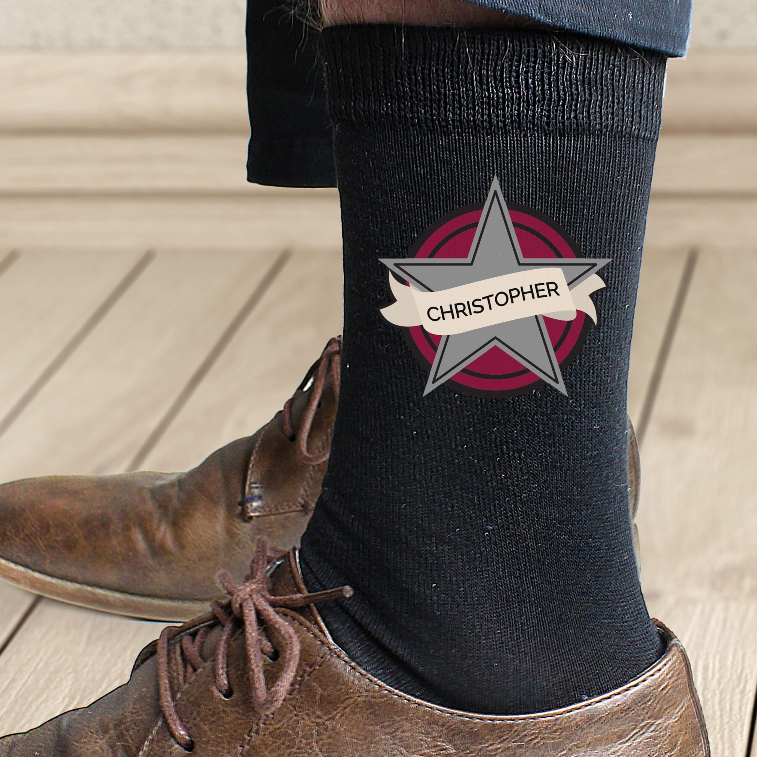 Personalised Star Men's Socks 3 Personalised Star Men's Socks