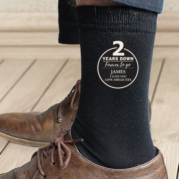 Personalised 2nd Anniversary Mens Socks 8 Personalised 2nd Anniversary Mens Socks